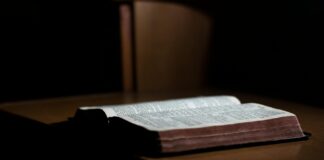 성경을 사랑하는 이유와 목적: 시편 1편(김성근 목사,미시사가우리교회) close up of paper against black background