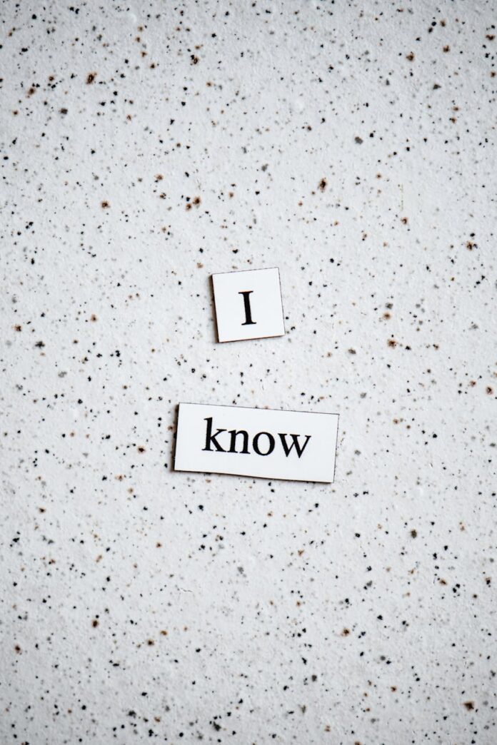 cutout words on a flat surface