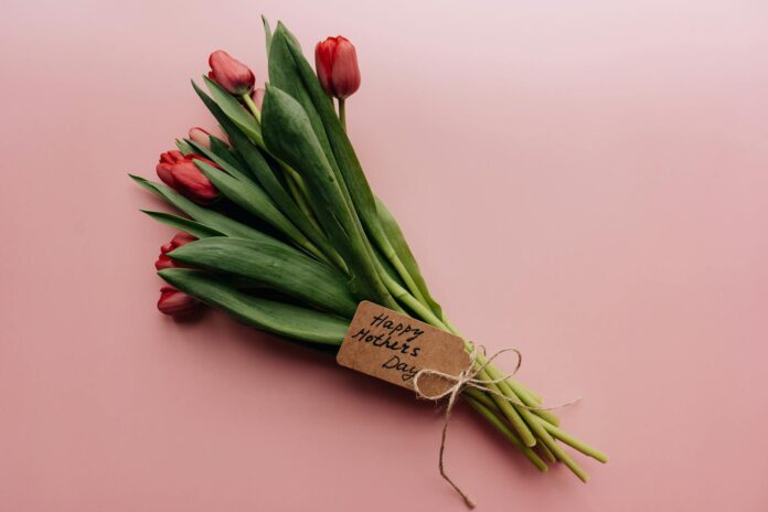 red flowers with green leaves for mother s day